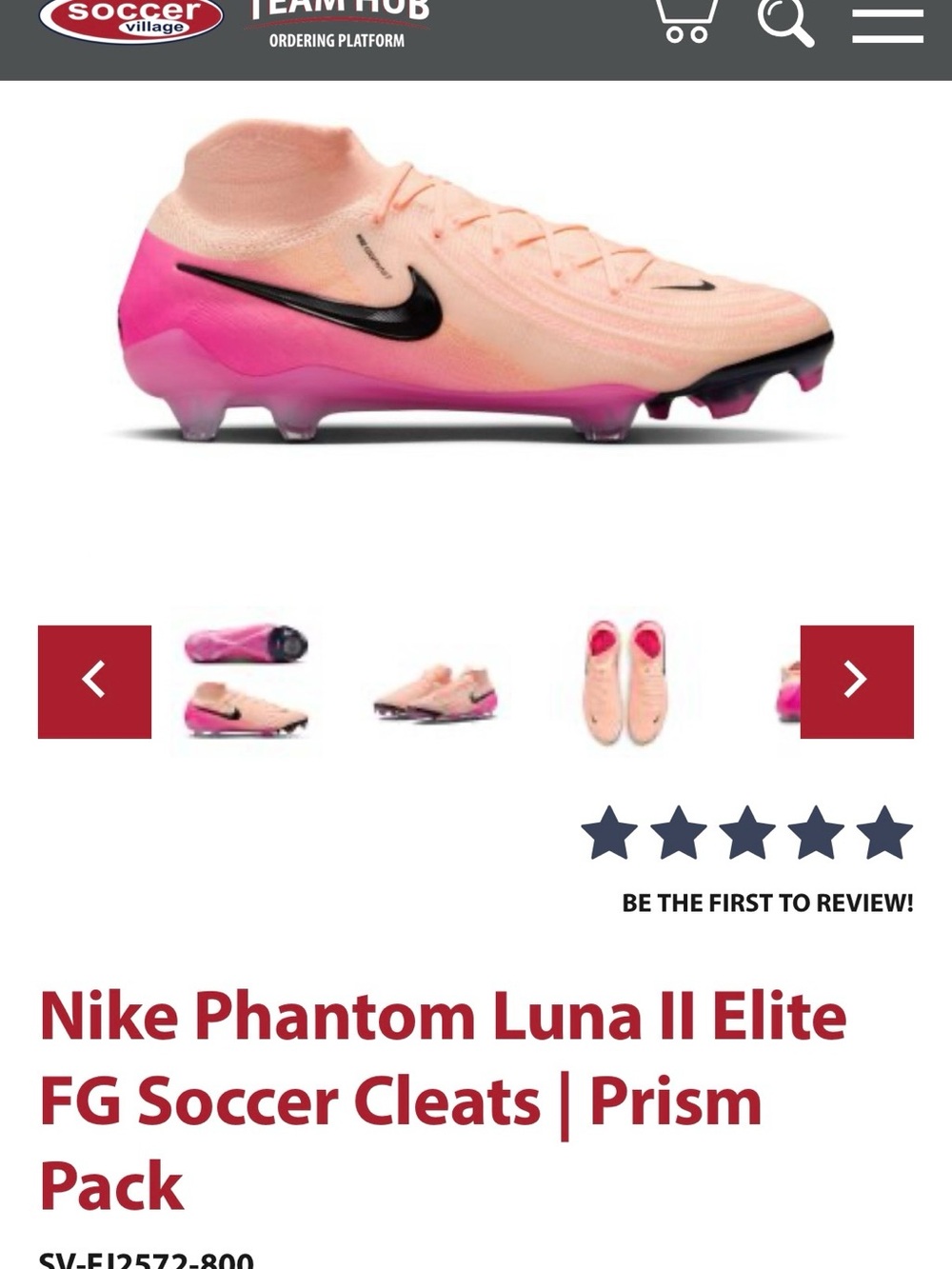 Nike Phantom Luna II Elite FG Soccer Cleats Peach and Hot Pink Men’s 5/Women 6.5